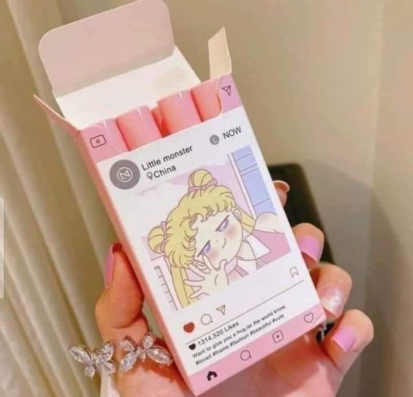 Little Monster 8pcs in 1 Box Lipstick Cigarete Tube Lip Glaze Set Matte Student Gift Lipstick Set
